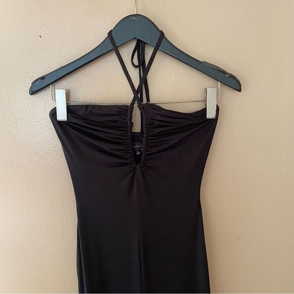 NWT Majorelle Mika Jumpsuit Black jersey wide leg halter tie Revolve S - Picture 9 of 14
